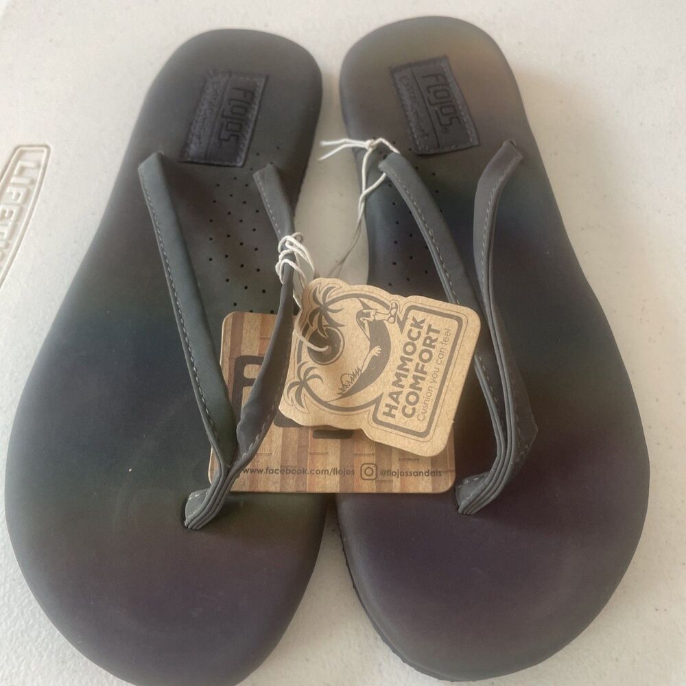 NEW Flojos Women's Flip Flop - SIZE 6 - Black Hologram